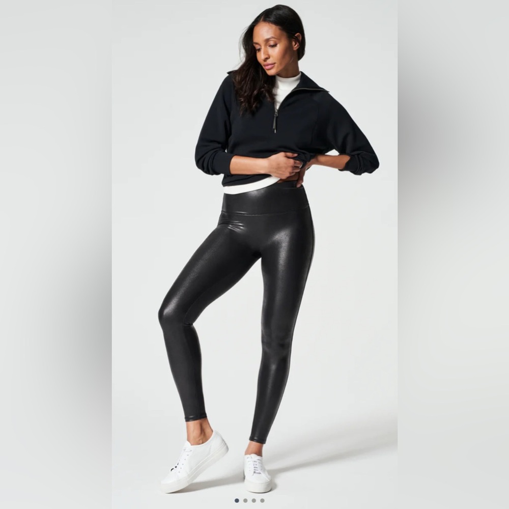 SPANX Faux Leather Black Leggings